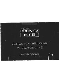 Bronica Accessories - Bronica manual. Camera Instructions.